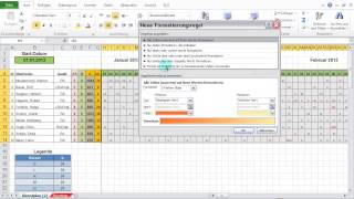 Excel 2010 Feiertage amp Wochenenden im Dienstplan darstellen mit bedingter Formatierung [upl. by Jonathon]