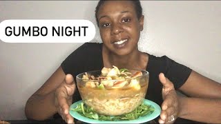 Homemade Gumbo Mukbang  Chicken Sausage Shrimp Gumbo [upl. by Fifine]