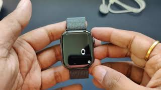 Apple Watch Series 7 Graphite Stainless Steel Case with Milanese Loop Unboxing [upl. by Seymour]