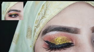 soft glitter eye makeup for wedding  simple and beautiful eye makeup  beauty parlor makeup tips [upl. by Oile818]