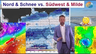 Nach trockener Kälte Nord amp Schnee oder Südwest amp Milde mit Regen Wettervorhersage 0916012024 [upl. by Notsag]