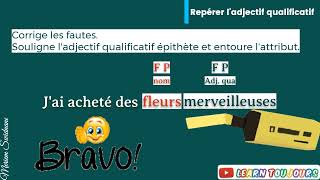 Grammaire  repérer ladjectif qualificatif [upl. by Yarg933]