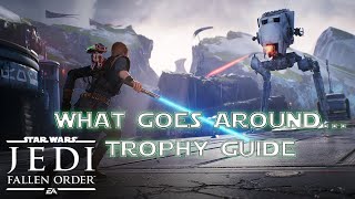 Star Wars Jedi Fallen Order  Kill Enemy With Own Slowed Bolt What Goes Around Trophy Guide [upl. by Araiet]