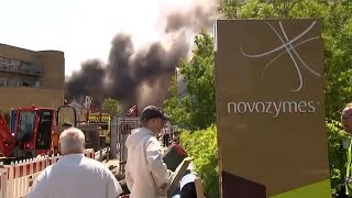 Incêndio de grandes proporções afeta empresa farmacêutica dinamarquesa Novo Nordisk [upl. by Affer572]