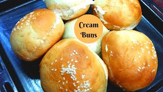 Cream Buns  Burger Buns making with and without oven Butter Bun Recipe [upl. by Broek491]