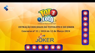 Extração Totoloto amp Joker  12 Março 2024 [upl. by Remington321]