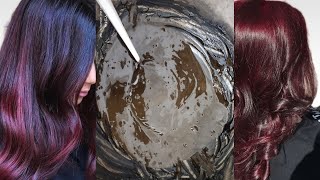 How to Colour Hair At Home Naturally Get Burgundy Colour Long And Strong Hair [upl. by Skcirdnek]