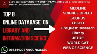 Top 8 Online Database On Library and Information Science  MEDLINE ScienceDirect SCOPUS EBSCO etc [upl. by Arnulfo]