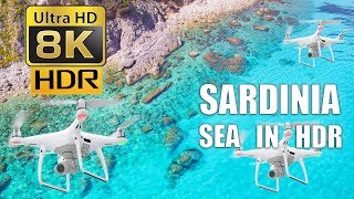 Sardinia Sea in HDR  Dji Phantom 4 Pro HEVC 8K [upl. by Mccready949]