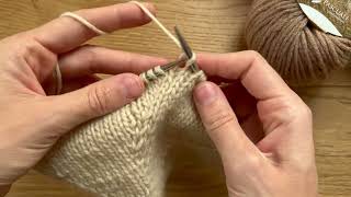 Knitting Tutorial  Raised Increase LeftLifted Increase LLIAngehobene Zunahme Linksgeneigt LAZ [upl. by Myke929]