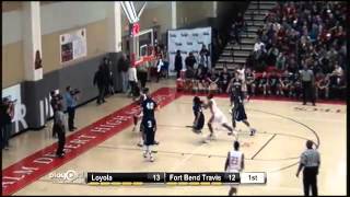 Andrew Harrison no look pass to Juwan Williams with the easy layup for Fort Bend Travis [upl. by Porta929]