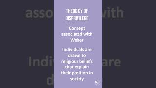 Theodicy of Disprivilege  60 Second Sociology Beliefs in Society [upl. by Norm]