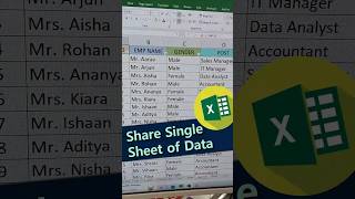 💥⏰ Share Single Sheet of Data 🔥 Excel Time Saving Trick ytshorts shorts excel ytviral [upl. by Akiram]