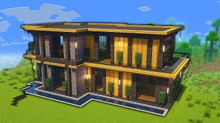 Minecraft großes Modernes Haus bauen 120 Tutorial  großes Modernes Haus bauen in Minecraft [upl. by Ecart626]