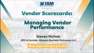 Vendor Scorecards Managing Vendor Performance [upl. by Duffy]