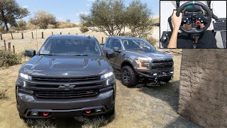 Chevrolet Silverado amp Ford F150  Forza Horizon 5  Logitech g29 gameplay [upl. by Rozamond]