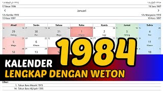 KALENDER 1984 LENGKAP DENGAN WETON [upl. by Amej]