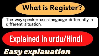 Register explanation  Register in sociolinguistics  speech Register  definition meaning [upl. by Eehc]