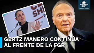 Sheinbaum informa que Alejandro Gertz Manero continúa al frente de la FGR [upl. by Su]