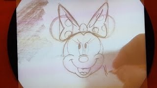 How to Draw Minnie Mouse  Step by Step Instructions from Animation Academy at Disneyland [upl. by Ydisahc]