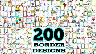 200 Border Designs  100 Border Designs Compilation  50 Border Designs for project  200 borders [upl. by Holub]