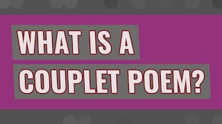 What is a couplet poem [upl. by Washburn]