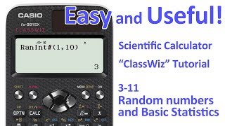 ClassWiz Calculator Tutorial  PreAlgebra 311 Random numbers and Basic Statistics [upl. by Akinert673]