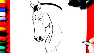 COME DISEGNARE UN CAVALLO SEMPLICE E FACILE [upl. by Aivatnwahs]