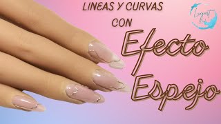 COMO HACER LÍNEAS Y CURVAS CON EFECTO ESPEJO NO SE CAE y NO SE DESGASTA UÑAS en TENDENCIA [upl. by Maclaine69]