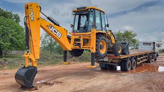 Our Brand New JCB 3DX Super 4x4 Unloading from Truck in Jcb Showroom 2024 [upl. by Konstance]