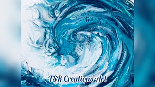 OCEAN WAVE SWIPE TECHNIQUE Fluid artacrylic pouring [upl. by Sabine191]