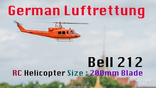 Bell 212 German Luftrettung Fuselage Scale 129 on OMPHobby M2 Helicopter [upl. by Harbard]