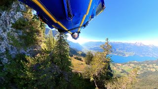 Wingsuit BASE jump the Trench line Walenstadt [upl. by Mihcaoj]