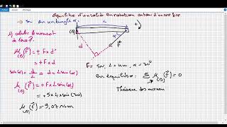 équilibre dun solide en rotation autour dun axe fixe physiquetronc [upl. by Anaynek]