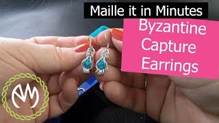 Chain Maille Tutorial  Byzantine Capture Earrings [upl. by Dronski]