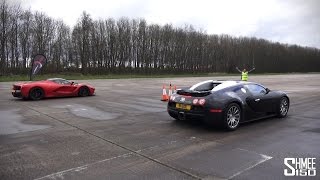 DRAG RACE LaFerrari vs Bugatti Veyron  Vmax Stealth [upl. by Etnuahc]