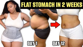 HOW I GOT A FLAT STOMACH IN 2 WEEKS   TIGHTEN AND FLATTEN BELLY FAST POSTPARTUM [upl. by Aynnat]