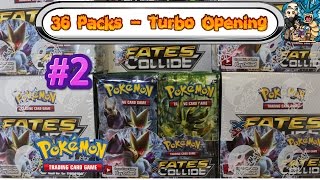 Turbo Opening Fates Collide booster box 2  All 36 packs Pokemon TCG unboxing [upl. by Ihdin615]