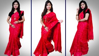 Simple Traditional Bengali Saree Wearing Style  Drape In 5 Minutes  2 Styles [upl. by Ulberto]