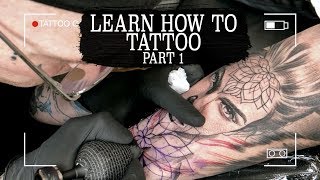 PART 17 LEARN HOW TO TATTOO TATTOO TECHNIQUES LEARN HOW TO LINE SHADE STIPPLE AND MORE [upl. by Blanca]