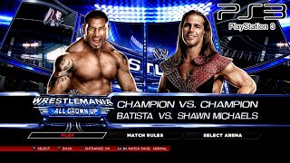 WWE 2K14 PS3  Batista WM 23 VS Shawn Michaels WM 23  KO Match 2KmClassic [upl. by Tung496]