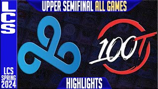 C9 vs 100 Highlights ALL GAMES  LCS Spring 2024 Playoffs Upper Semifinal  Cloud9 vs 100 Thieves [upl. by Zolner]