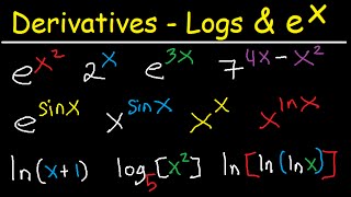 Derivatives of Exponential Functions amp Logarithmic Differentiation Calculus lnx e2x xx xsinx [upl. by Maon694]