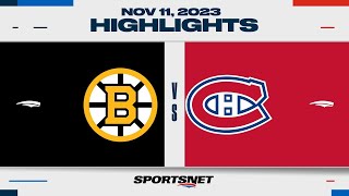 NHL Highlights  Bruins vs Canadiens  November 11 2023 [upl. by Tannie]