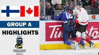 Canada vs Finland Full Highlights  Group A  2024 IIHF World Junior 12262023 [upl. by Enelyak]