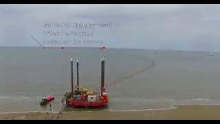 Export Cable Pull in with Twin Booms at the Burbo Bank Offshore Windfarm Extension [upl. by Eahsed302]