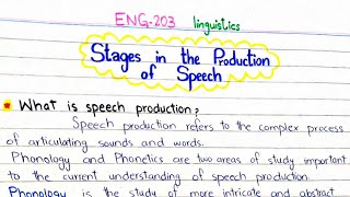 Stages in the Production of Speech  linguistics ENG203 3rdsemester punjabuniversity pu [upl. by Terr]