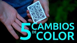 5 TRUCOS DE MAGIA CON CARTAS REVELADOS  Cambios de color visuales [upl. by Rosemarie]