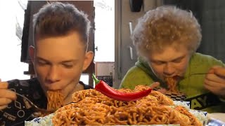 Wir essen die SCHÄRFSTEN NUDELN der Welt 🌶🔥🍜 ESKALIERT 🧨 • MUKBANG • [upl. by Cathie626]