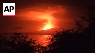 Galapagos volcano in Ecuador begins erupting [upl. by Idahs639]